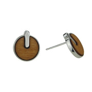 Pendiente de plata con madera de palmera